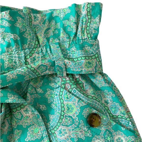 💚 NEW J. Crew Paper-bag Shorts in Aqua Ratti Pendant Paisley 16 - Picture 3 of 9